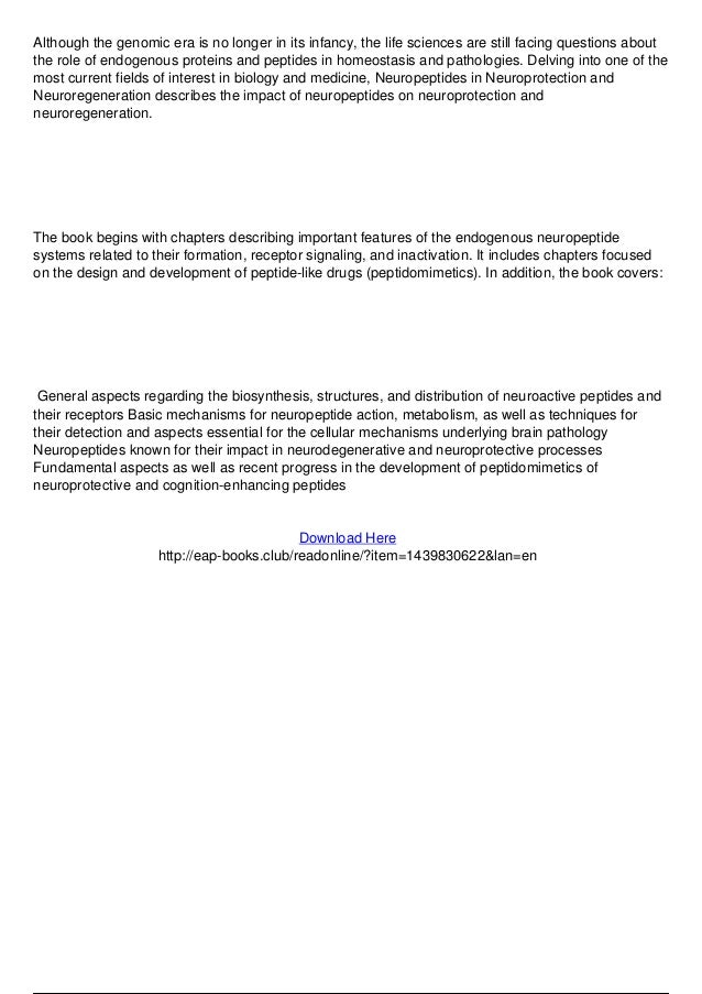 Neuropeptides in Neuroprotection and Neuroregeneration
